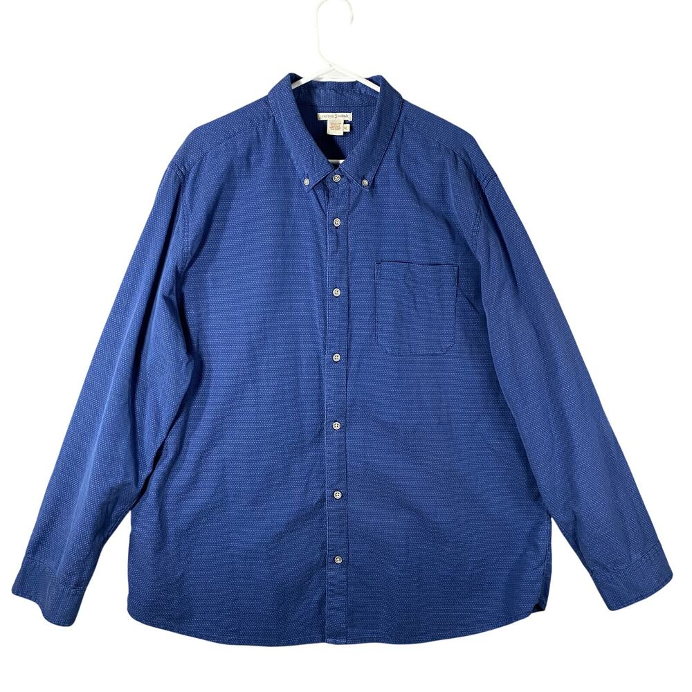 Carbon 2 Cobalt Button Down Long Sleeve Blue Dot Casual Shirts Mens XL
